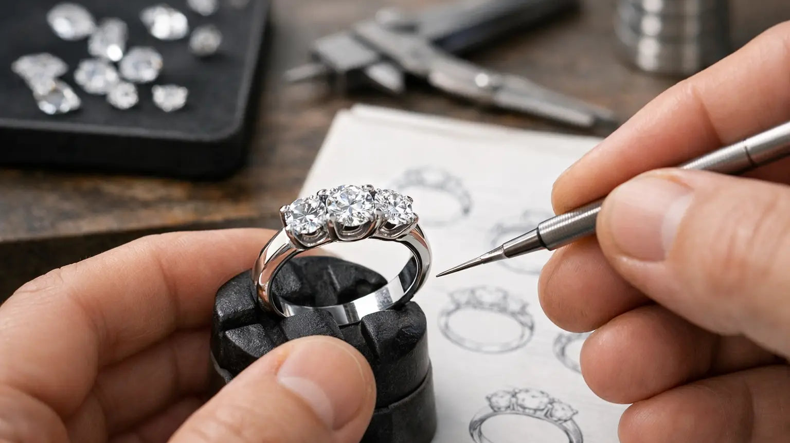 Come personalizzare un anello trilogy su misura