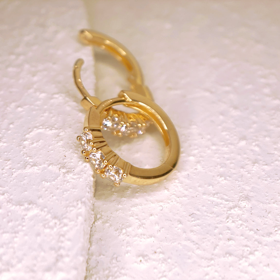 Orecchini Trilogy in argento 925 - cerchietti a scattino, made in Italy