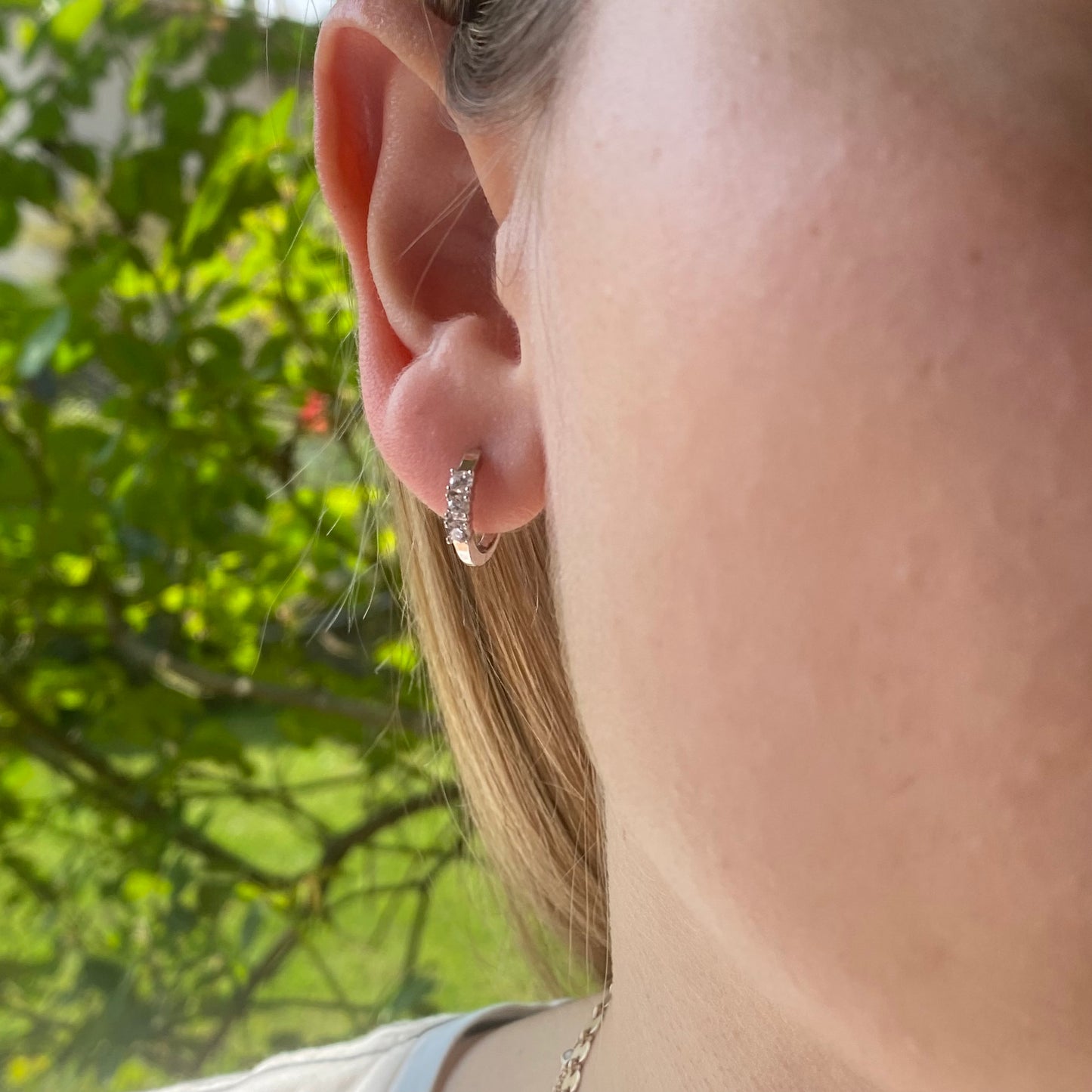 Trilogy Ohrstecker mit weißen Zirkonia - 925 Silber