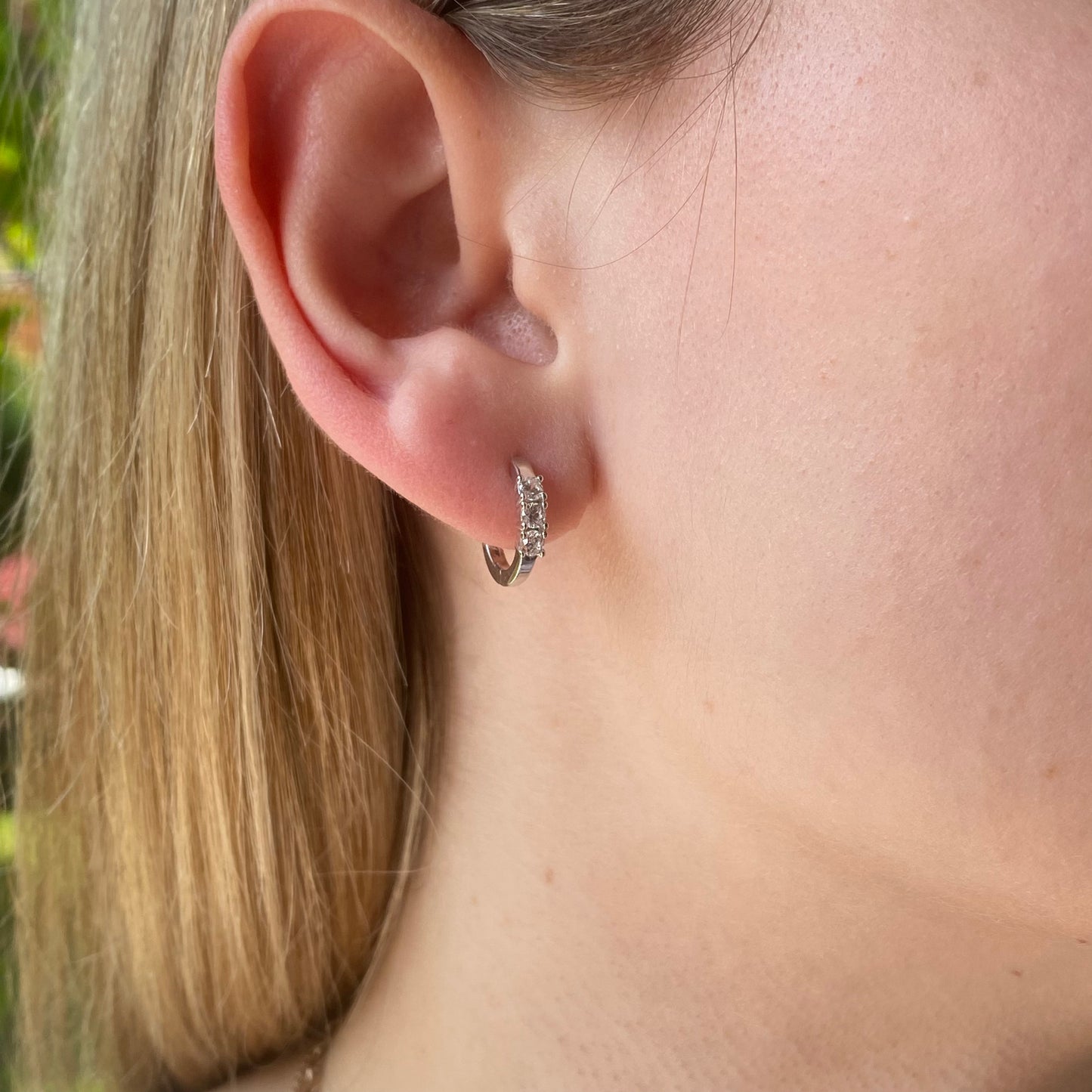 Trilogy Ohrstecker mit weißen Zirkonia - 925 Silber