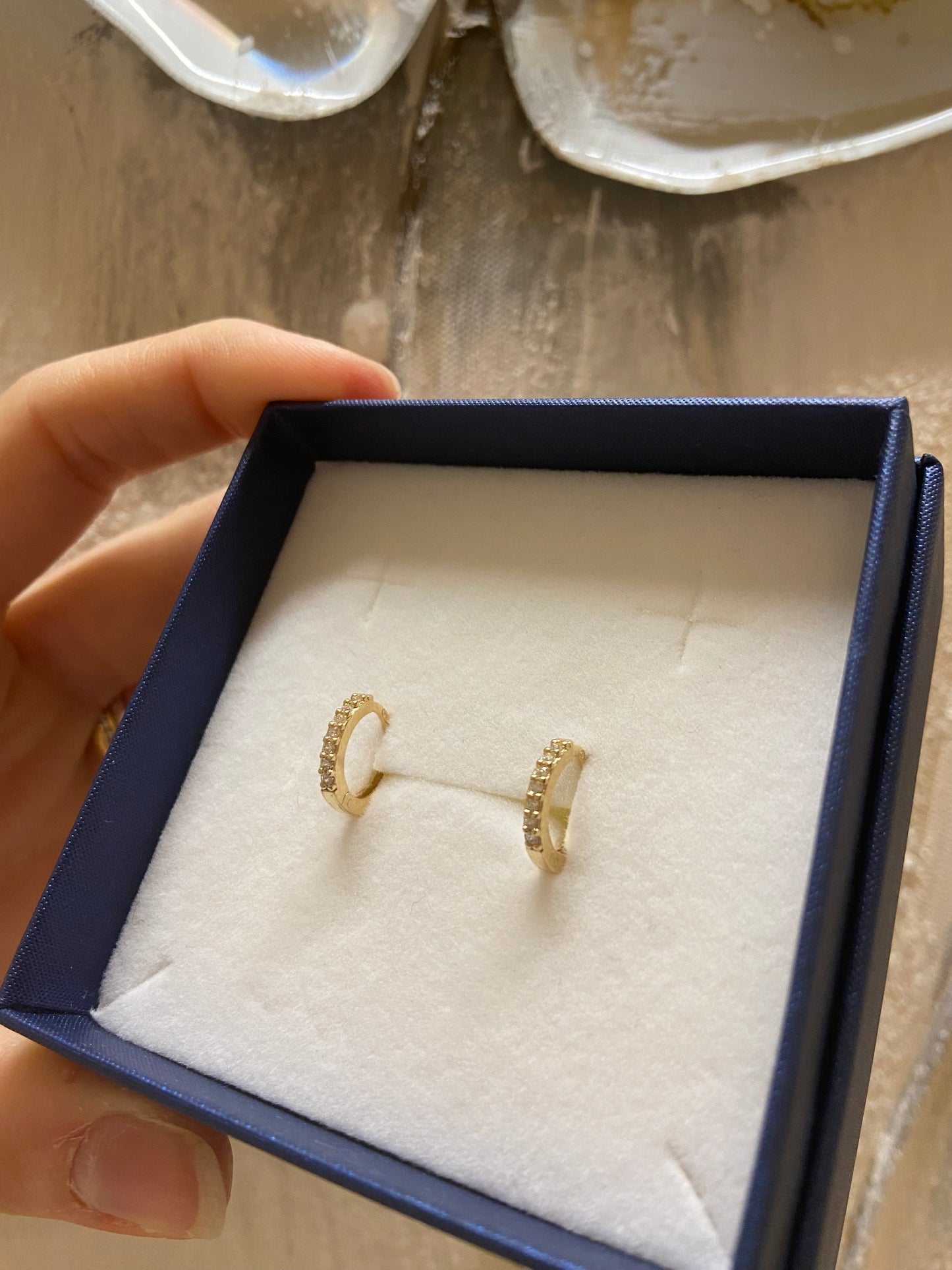 Orecchini scattini con pavé di zirconi bianchi - Argento 925