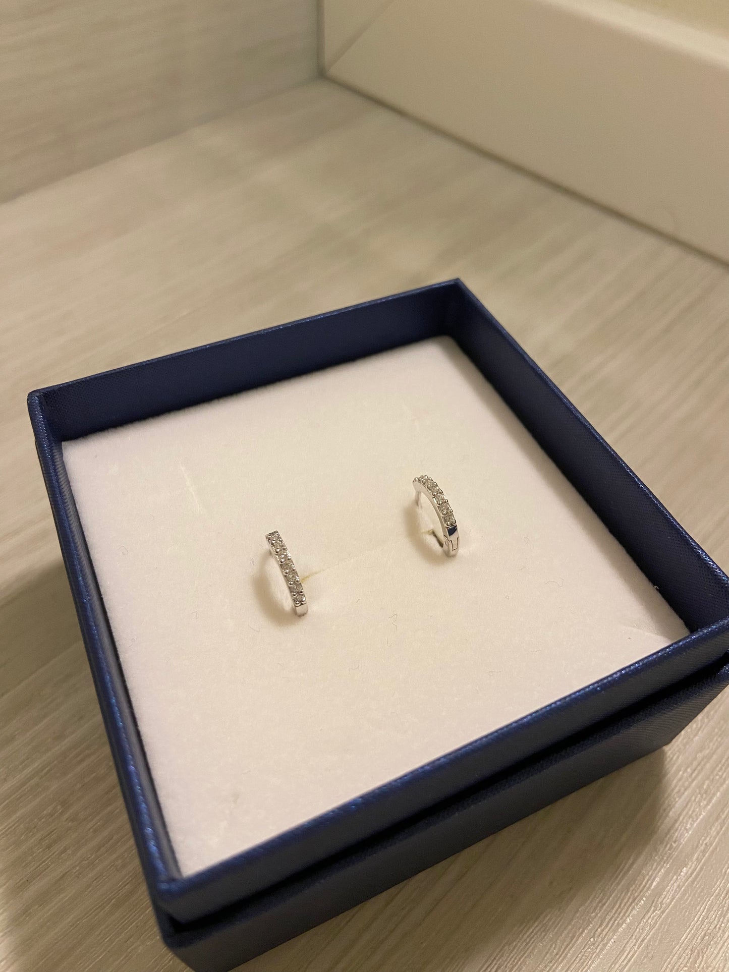Orecchini scattini con pavé di zirconi bianchi - Argento 925