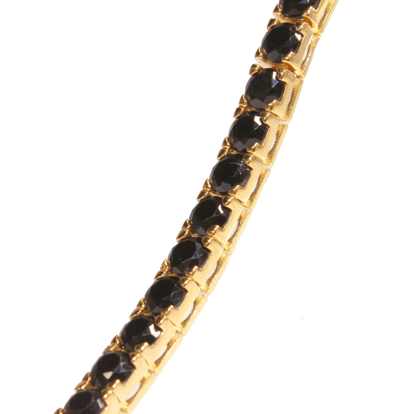 Bracciale Tennis Artigianale in Argento 925 - Pietre Nere