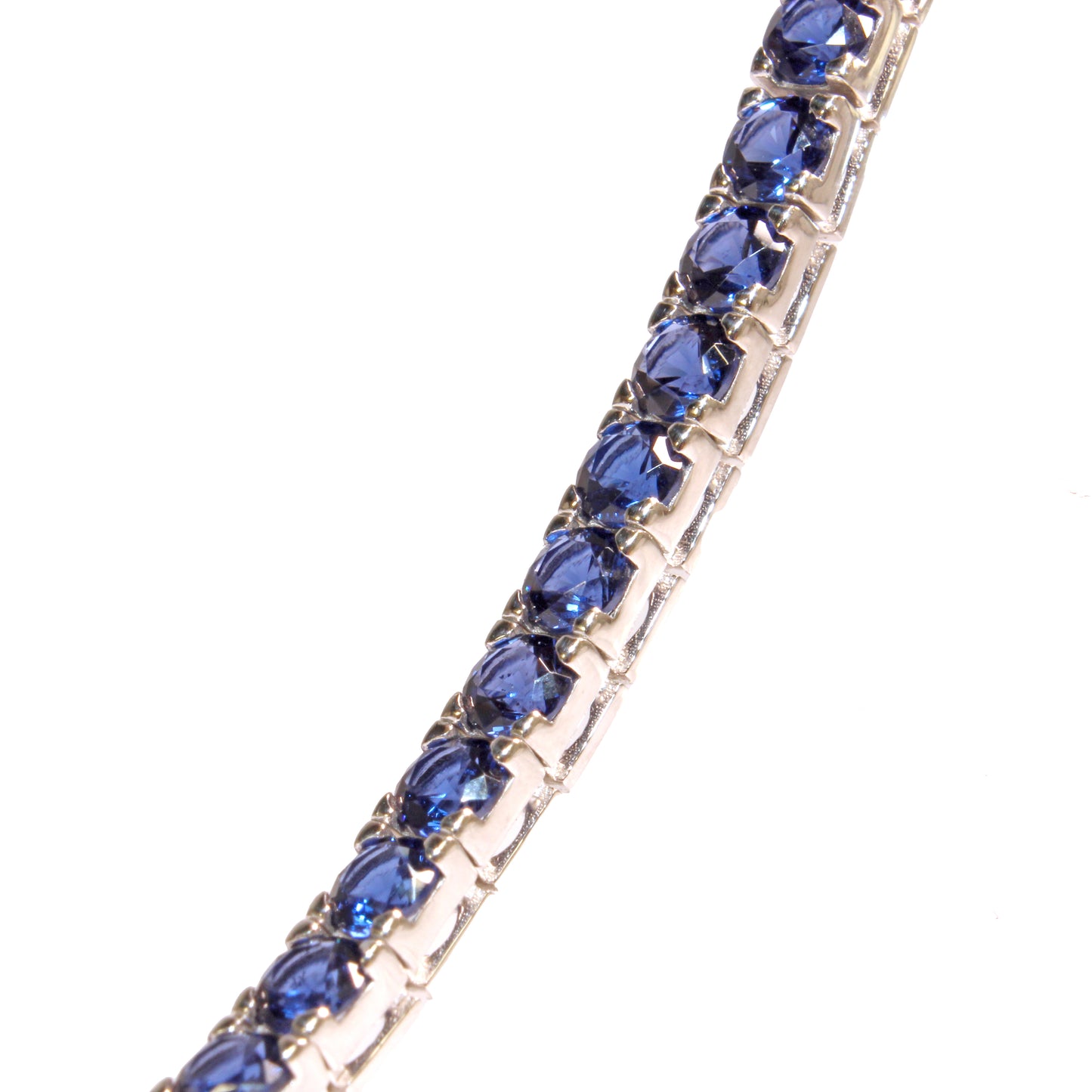 Bracciale Tennis Artigianale in Argento 925 - Pietre Blu