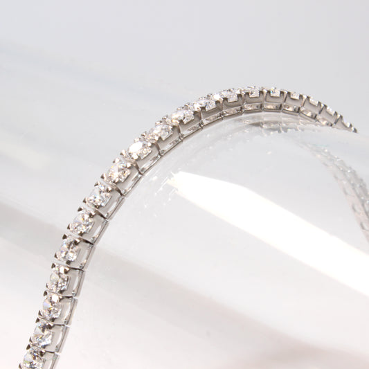 Bracciale Tennis Artigianale in Argento 925 - Pietre Bianche