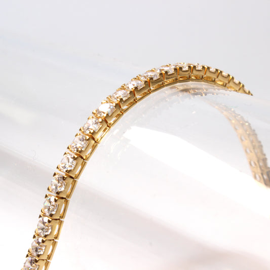 Bracciale Tennis Artigianale in Argento 925 - Pietre Bianche