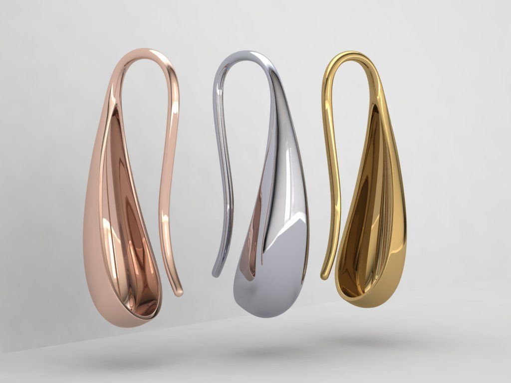 Orecchini Drops “Goccia Pura” in Argento Placcato Oro