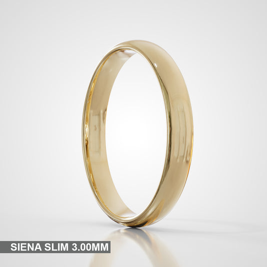 Fede nuziale in Oro giallo - Modello SIENA SLIM con interno comfort