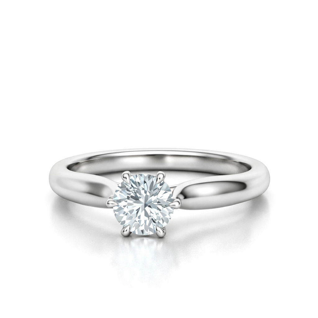 Anello Solitario 0,50 ct – Diamante Naturale in Oro Bianco 18kt