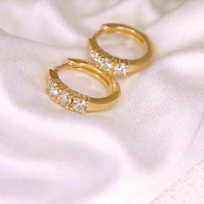 Orecchini Trilogy in argento 925 - cerchietti a scattino, made in Italy