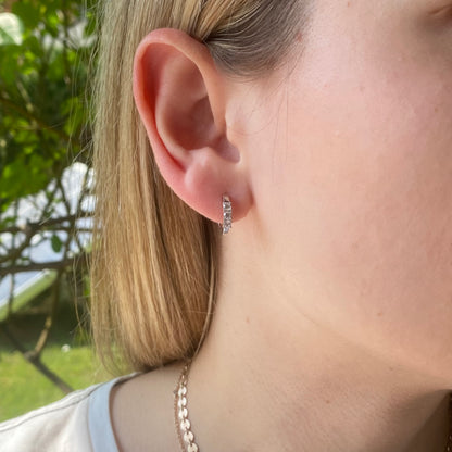 Trilogy Ohrstecker mit weißen Zirkonia - 925 Silber
