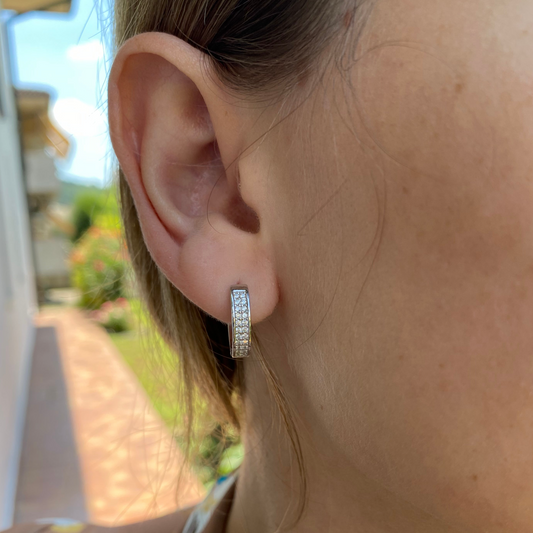 Like a diamond earrings with white zirconia - 925 silver
