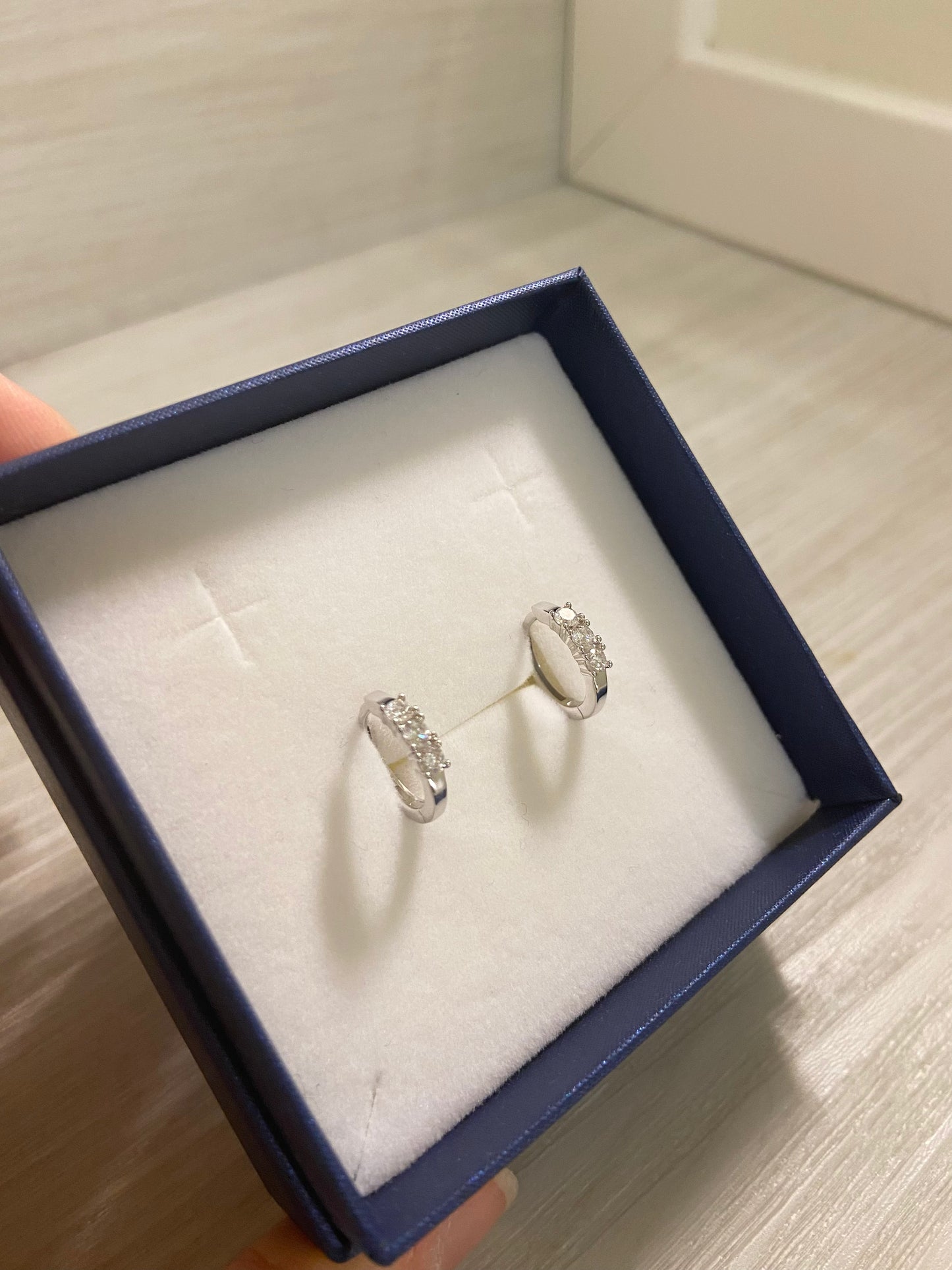 Trilogy Ohrstecker mit weißen Zirkonia - 925 Silber