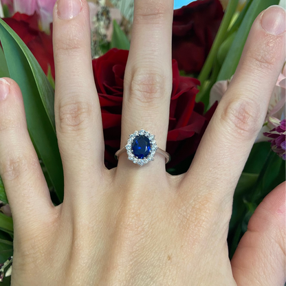 Anello Regina Zaffiro Blu - Argento 925 con Zirconi