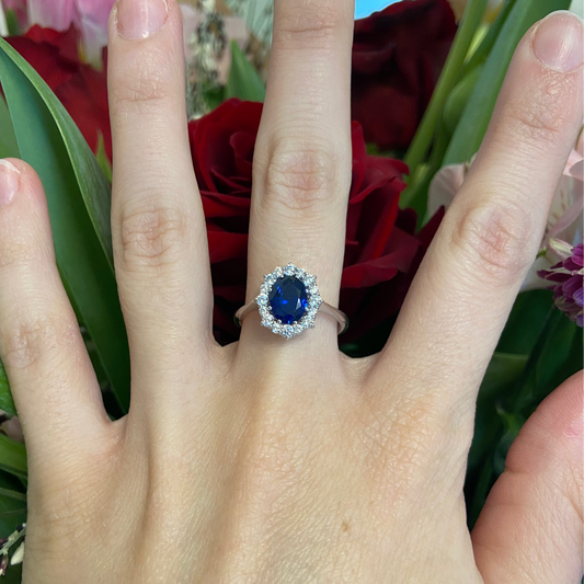 Anello Regina Zaffiro Blu - Argento 925 con Zirconi
