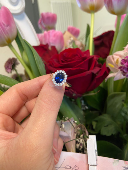 Anello Regina Zaffiro Blu - Argento 925 con Zirconi