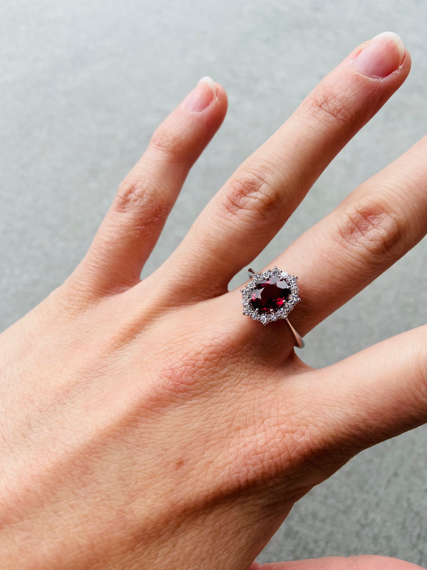 Queen Red Ruby Ring - 925 Silver with Zircons