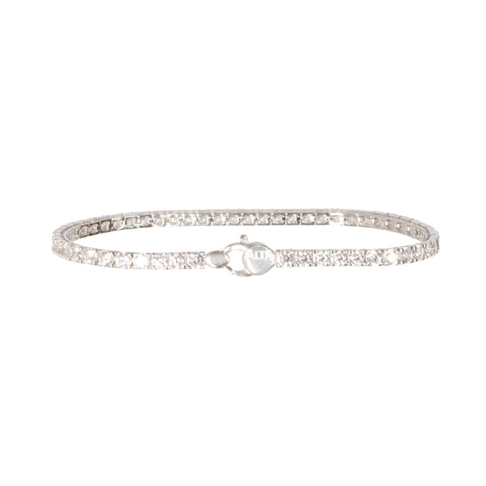 Bracciale Tennis Artigianale in Argento 925 - Pietre Bianche