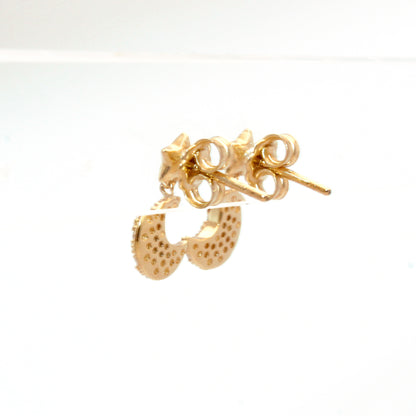Orecchini in oro 18kt con stella liscia e luna con pavé di zirconi