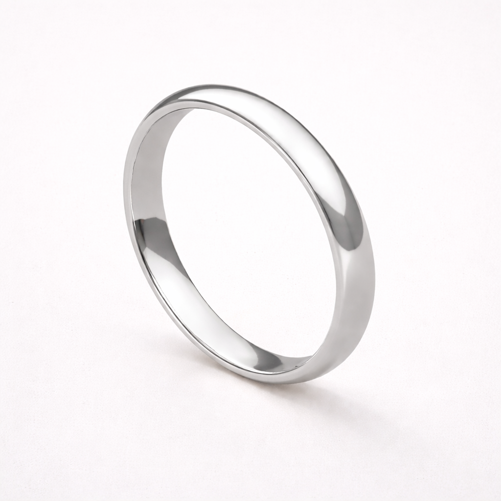 Wedding Ring Siena Slim 3 mm in White Gold - Comfort Fit