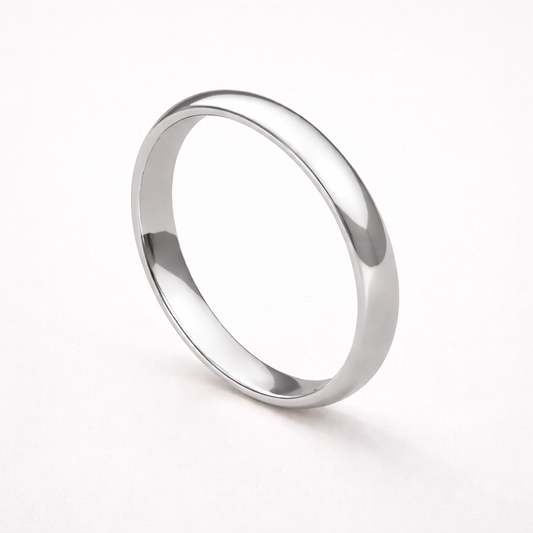Wedding Ring Siena Slim 3 mm in White Gold - Comfort Fit