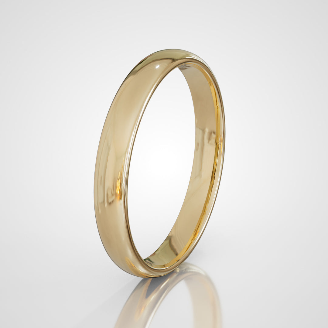 Fede nuziale in Oro giallo - Modello SIENA 30 SLIM (3,00mm) con interno comfort