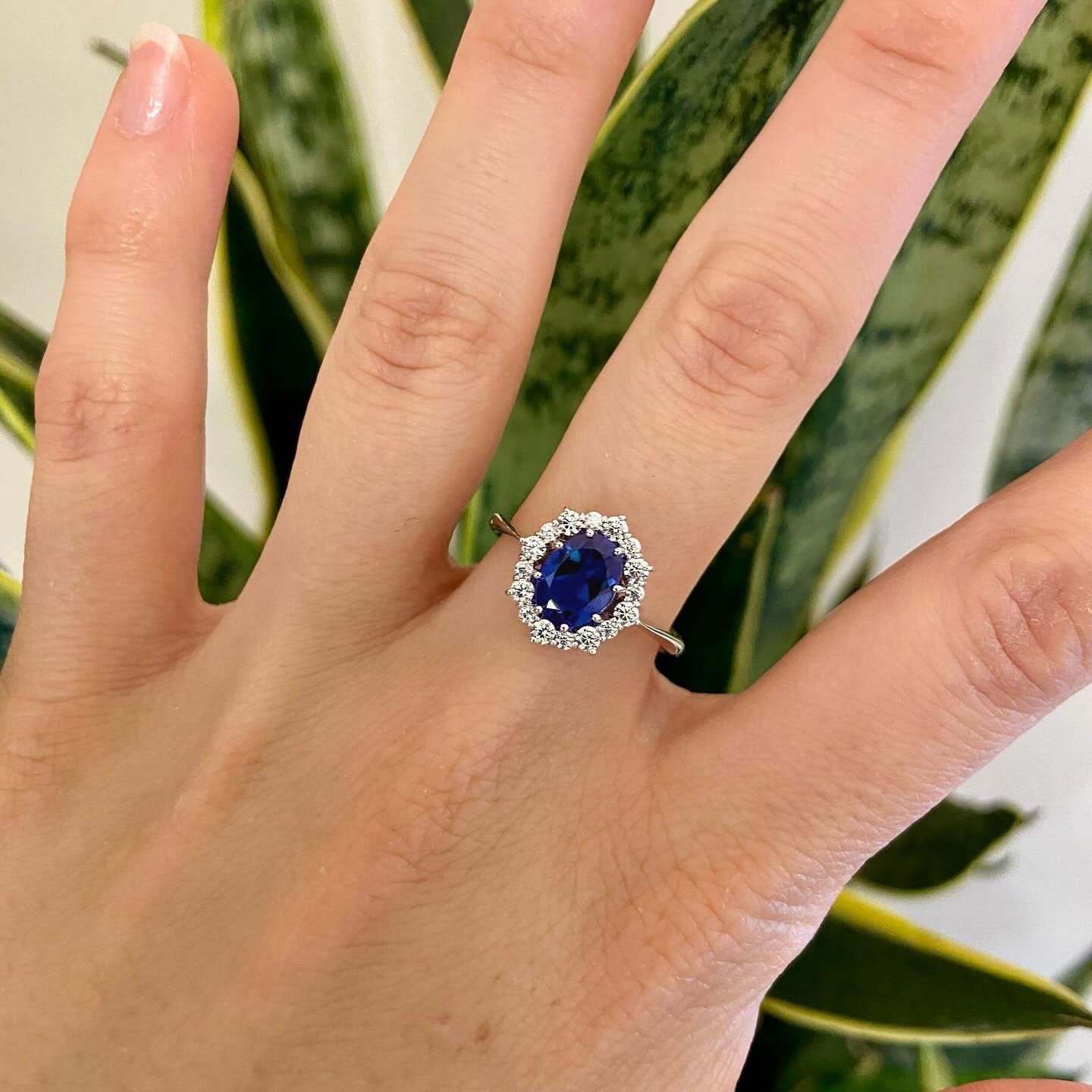 Anello Regina Zaffiro Blu - Argento 925 con Zirconi