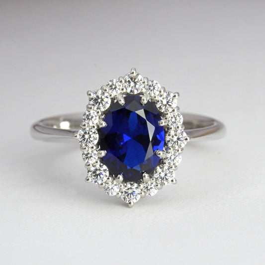 Anello Regina Zaffiro Blu - Argento 925 con Zirconi