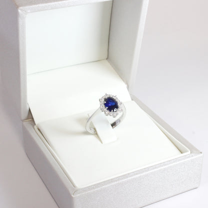 Anello Regina Zaffiro Blu - Argento 925 con Zirconi