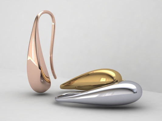 Orecchini Drops “Goccia Pura” in Argento Placcato Oro