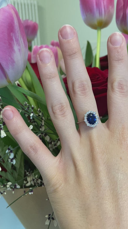 Anello Regina Zaffiro Blu - Argento 925 con Zirconi