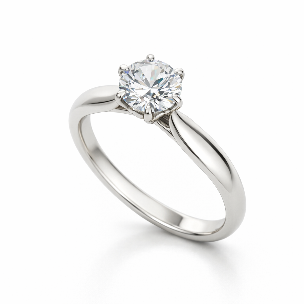Anello Solitario 1,00 ct – Diamante Naturale in Oro Bianco 18kt