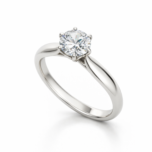 Anello Solitario 1,00 ct – Diamante Naturale in Oro Bianco 18kt